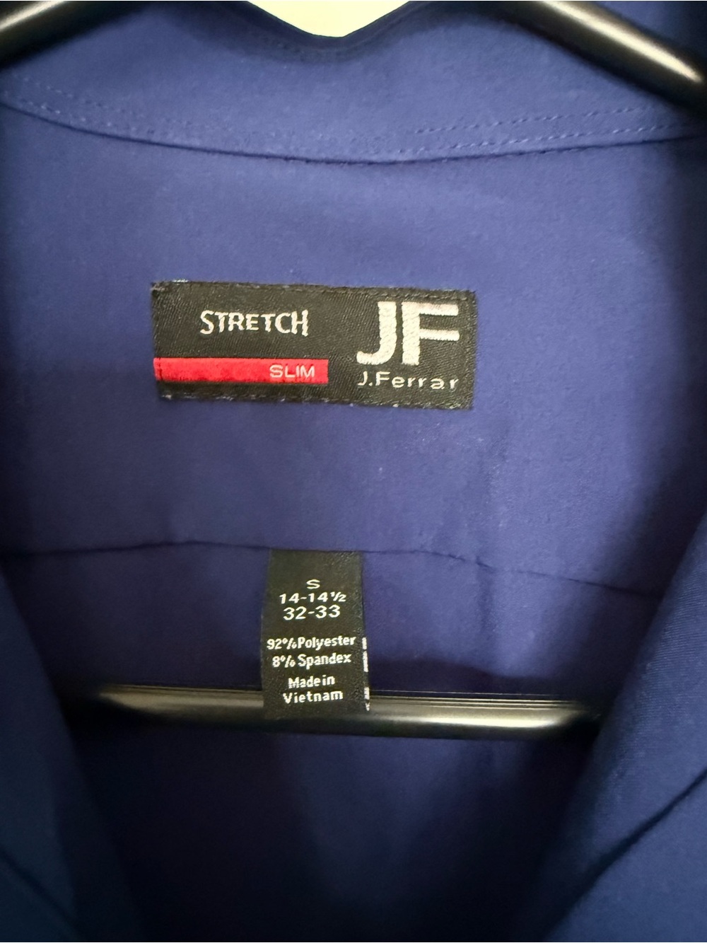 jf j.ferrar Men's Slim Stretch Dress Shirt - Royal Blue